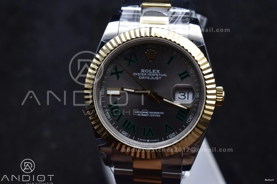 DateJust Steel 904L 41 Green on A2836 YG Edition Dial SS 126333 1:1 SS Bracelet Oyster YG Best Roman GMF Gray 0517